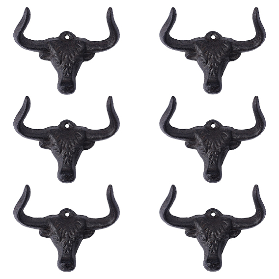 6Pcs Iron OX-Head Shape Hooks