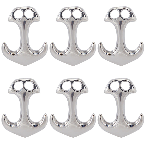 6шт. 304 застежки-крючки из нержавеющей стали, для изготовления кожаных браслетов, якорь