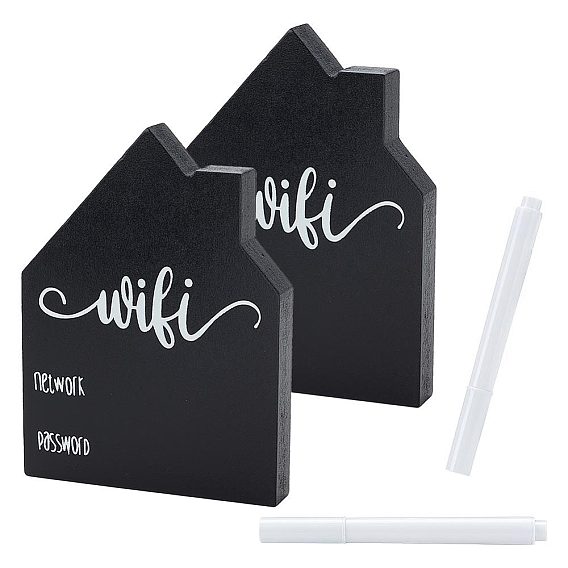 Пластиковые стираемые ручки для доски, Деревянный знак пароля Wi-Fi в форме дома