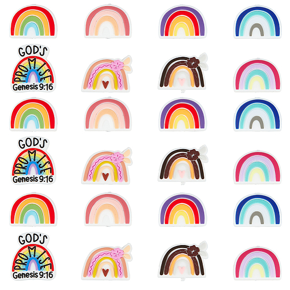 24 шт. 8 стиль силиконовые фокусные бусины, изготовление ожерелий diy, радуга