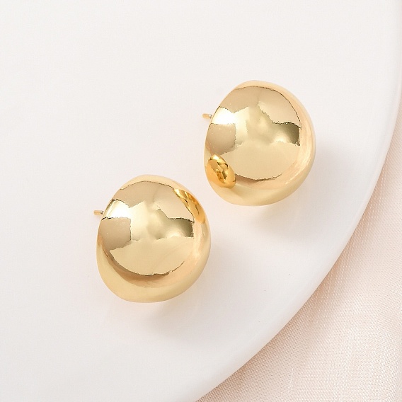 Полукруглые латунные серьги-гвоздики