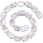 1 Strand Natural Baroque Pearl Keshi Pearl Beads Strands, Cultured Freshwater Pearl, Rectangle