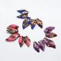 Assembled Bronzite and Synthetic Gemstone Pendants, Leaf
