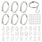Набор для самостоятельного изготовления регулируемого кольца-шарма, включая 304 петлевое основание из нержавеющей стали, 201 прелести нержавеющей стали, буква az и крест