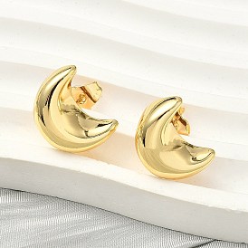 Серьги-гвоздики из латуни в форме луны, стойки покрытие, долговечный, без кадмия и без свинца