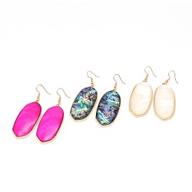 Stunning Red Abalone Shell Inlay Earrings with Beautiful Beaded Design