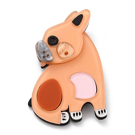 Bull Terrier Dog Brooch, Animal Acrylic Safety Lapel Pin for Backpack Clothes