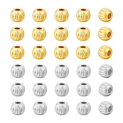 30 шт. 2 цвета 925 бусины-разделители из стерлингового серебра, текстурированная круглая