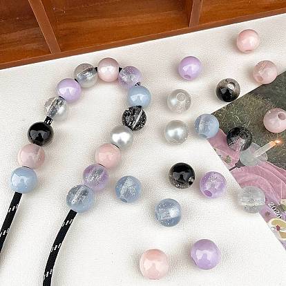 Непрозрачные акриловые бусины, круглые, с блеском порошок