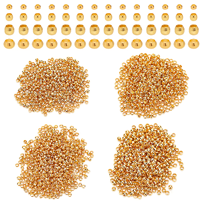 4 Style Brass Crimp Beads, Rondelle