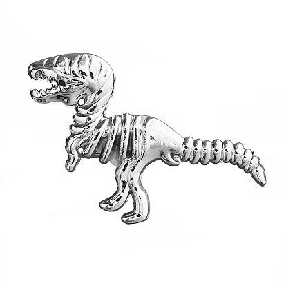 Cartoon Punk Style Alloy Pins, Dinosaur Skeleton Brooch for Halloween