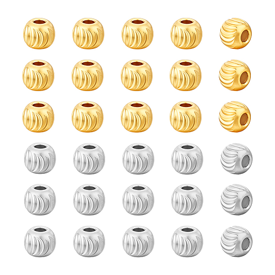 30 шт. 2 цвета 925 бусины-разделители из стерлингового серебра, текстурированная круглая