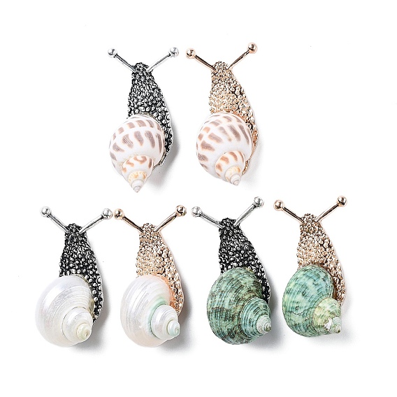 Улитка, натуральная раковина, ископаемая брошь, булавка, булавка из сплава для рюкзака одежды