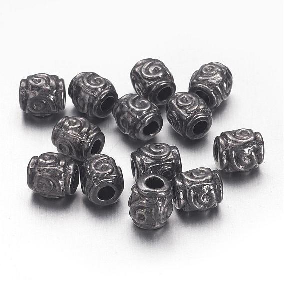 Разделители для бусин, тибетский стиль, без кадмия и без свинца, баррель