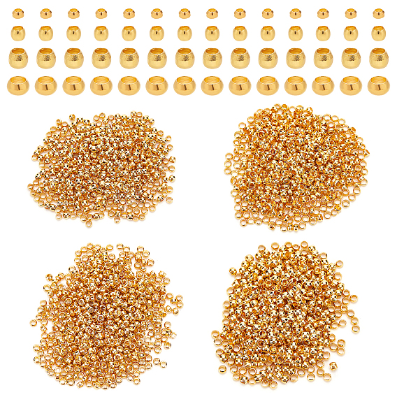 4 Style Brass Crimp Beads, Rondelle