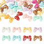 20Pcs UV Plating Opaque Acrylic Beads, Iridescent, Bowknot