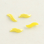 Pearlized Plated Opaque Glass Cabochons, Twist, 10x3x2mm
