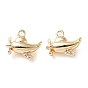 Rack Plating Brass Micro Pave Cubic Zirconia Pendants, Airplane Charm