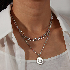 Fashionable Metal Collarbone Chain Necklace with Sexy and Simple Lock Pendant