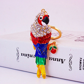 Colorful Parrot Keychain Metal Pendant for Fashionable Accessories