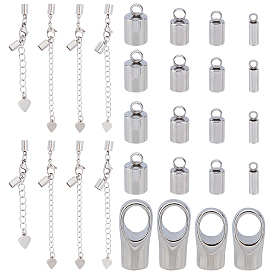 304 наконечники шнура и удлинитель цепи из нержавеющей стали, с мозг заканчивается, обуздать цепи и застежки лобстера