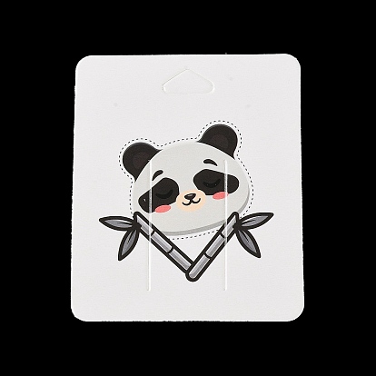 Rectangle Paper Hair Clip Display Cards, Panda Print Jewelry Display Card for Hair Clip