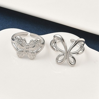 304 открытые манжеты из нержавеющей стали для женщин, бабочка