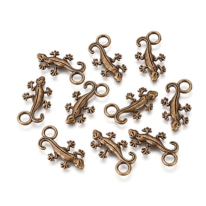 Сплавочные подвески тибетского стиля, без свинца и без кадмия, стене геккона, 22.5x12x2 мм, отверстие : 3.5 мм