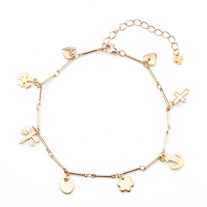 304 из нержавеющей стали сандалеты очарование, с цепями из латуни, Сердце и звезда