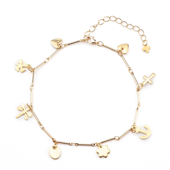 304 из нержавеющей стали сандалеты очарование, с цепями из латуни, Сердце и звезда