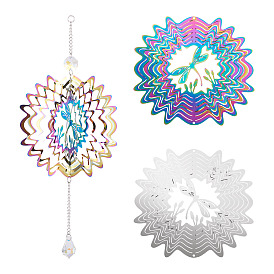 2 шт. 2 цвета 201 соединительные элементы/звенья из нержавеющей стали, осенний полый цветок со стрекозой, гравированные металлические украшения