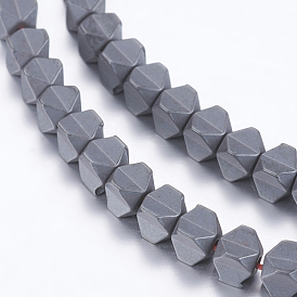 Non-magnetic Synthetic Hematite Beads Strands, Frosted, Carambola