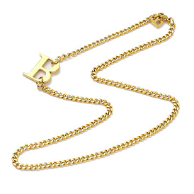 Placage ionique (ip) 304 collier pendentif lettre b en acier inoxydable avec chaînes gourmettes pour femme