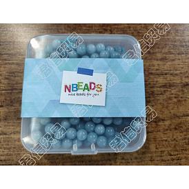 3 Strands Natural Chalcedony Beads Strands, Imitation Aquamarine, Dyed & Heated, Round
