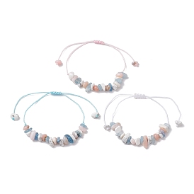 3Pcs Adjustable Natural Gemstone Braided Bracelet Sets for Women