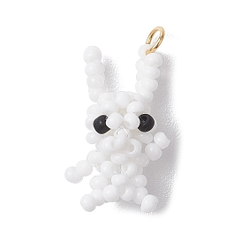 Подвески из бисера, с искусственными жемчужными акриловыми бусинами и настоящими 18позолоченными 304 кольцами из нержавеющей стали