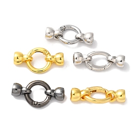 Ring/Oval Rack Plating Brass Spring Gate Rings, Long-lasting Plated, Lead Free & Cadmium Free