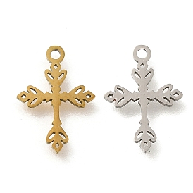 201 Stainless Steel Charms, Laser Cut, Cross Charm