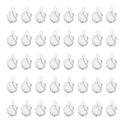 40шт. белые подвески кошачий глаз, с 304 фурнитурой из нержавеющей стали, круглые