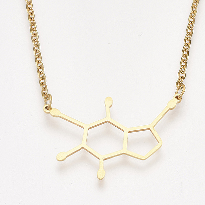 201 подвесные из нержавеющей стали ожерелья, с кабельными цепями, молекулярная структура дофамина