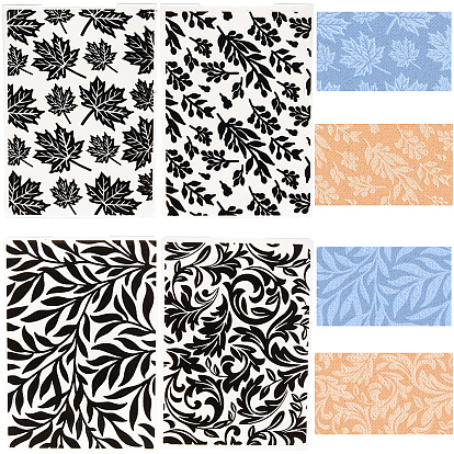 4Pcs 4 Styles Plastic Embossing Folders, Concave-Convex Embossing Stencils, for Handcraft Photo Album Decoration