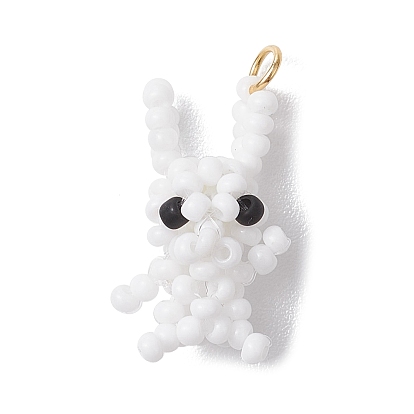 Подвески из бисера, с искусственными жемчужными акриловыми бусинами и настоящими 18позолоченными 304 кольцами из нержавеющей стали