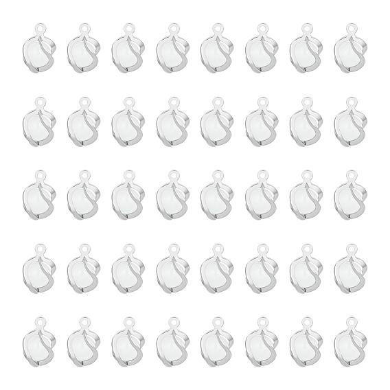 40шт. белые подвески кошачий глаз, с 304 фурнитурой из нержавеющей стали, круглые