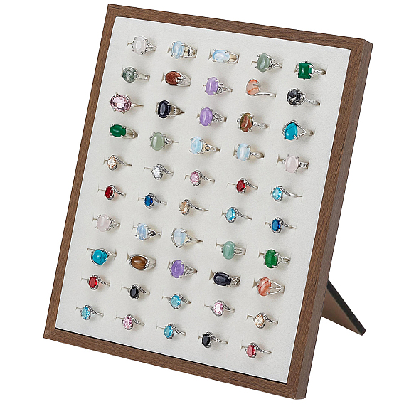 Wooden Photo Frame Earring Organizer Display Stands with Velvet Mat, Rectangle