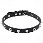 Collier ras du cou en similicuir avec rivets en alliage de style punk rock, platine