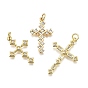 Латунные микро проложить кубического циркония подвески, крестик, долговечный, без свинца и без кадмия, стойки покрытие, с целью перехода в кольце