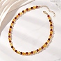Ожерелья из натурального янтаря в форме круглого стержня и самородков для женщин., золотые, темно-красный