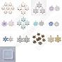 60Pcs 12 Style Alloy Pendants, with Enamel, Snowflake