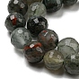 Brins de perles de pierre de sang afican naturel, à facettes (128 facettes), ronde