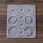 DIY Pendant Food Grade Silicone Molds, Resin Casting Molds, for UV Resin, Epoxy Resin Jewelry Makings, Round & Teardrop & C-shape